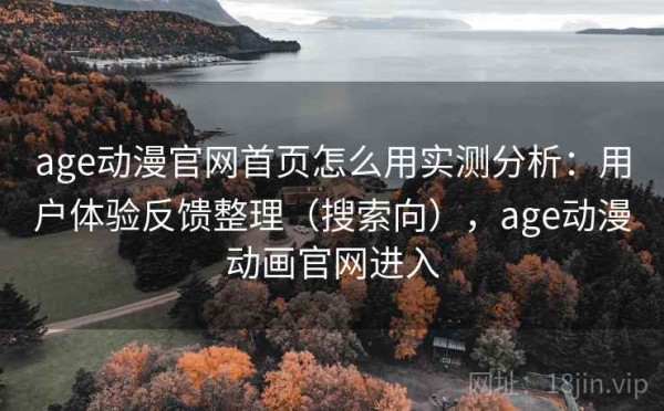 age动漫官网首页怎么用实测分析：用户体验反馈整理（搜索向），age动漫动画官网进入