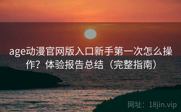 age动漫官网版入口新手第一次怎么操作？体验报告总结（完整指南）