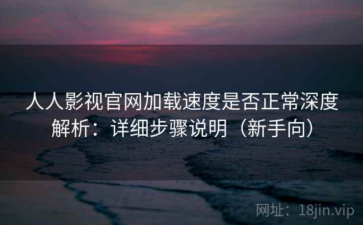 人人影视官网加载速度是否正常深度解析:详细步骤说明(新手向) 人人影视官网加载速度是否正常深度解析:详细步骤说明(新手向)
