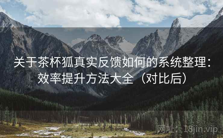 关于茶杯狐真实反馈如何的系统整理:效率提升方法大全(对比后) 关于茶杯狐真实反馈如何的系统整理:效率提升方法大全(对比后)