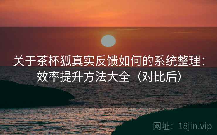 关于茶杯狐真实反馈如何的系统整理:效率提升方法大全(对比后) 关于茶杯狐真实反馈如何的系统整理:效率提升方法大全(对比后)