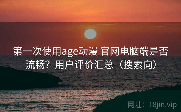 第一次使用age动漫 官网电脑端是否流畅？用户评价汇总（搜索向）